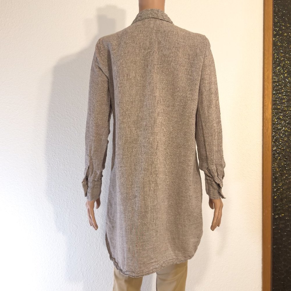 CP Shades Linen Cotton Button Down Tweed Texture Long Sleeve Shirt Women’s Small - Picture 5 of 14